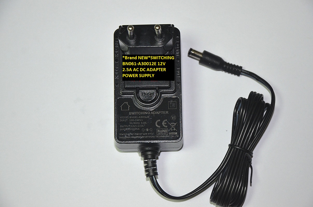 *Brand NEW*5.5*2.1 SWITCHING BN061-A30012E 12V 2.5A AC DC ADAPTER POWER SUPPLY